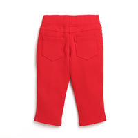 Tiny Girl Red Capri Has A Slip On Closure With Front Buttons