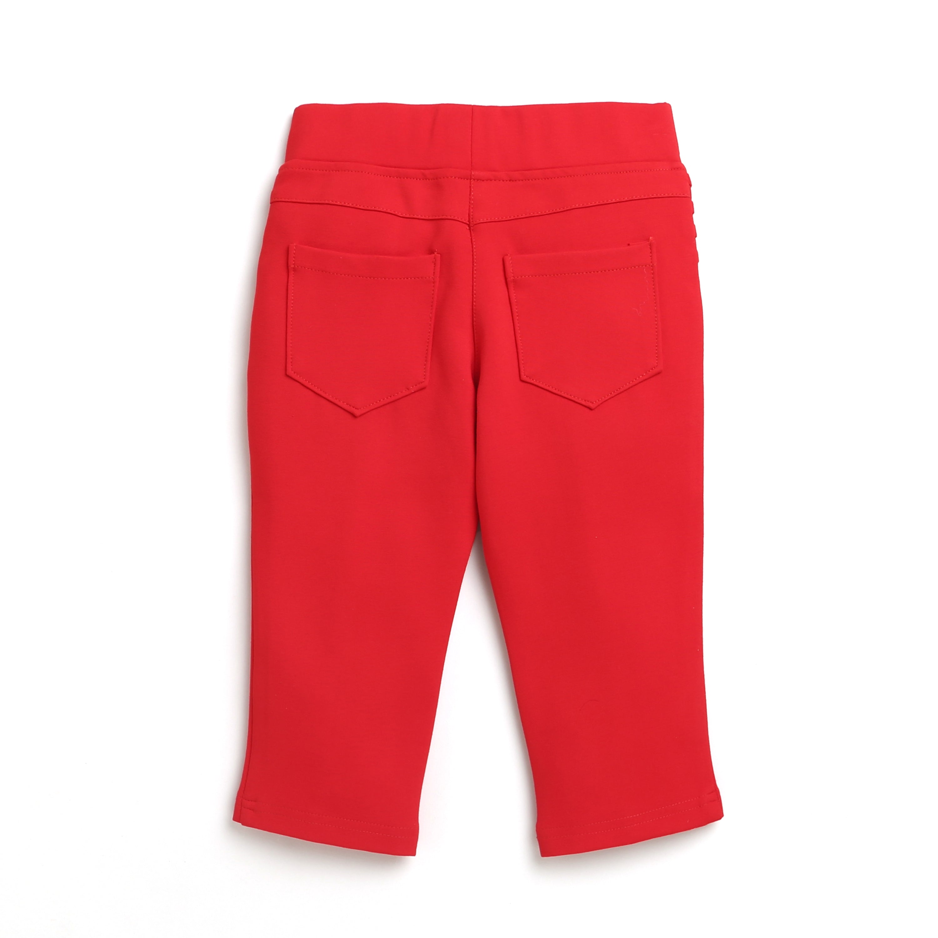 Tiny Girl Red Capri Has A Slip On Closure With Front Buttons