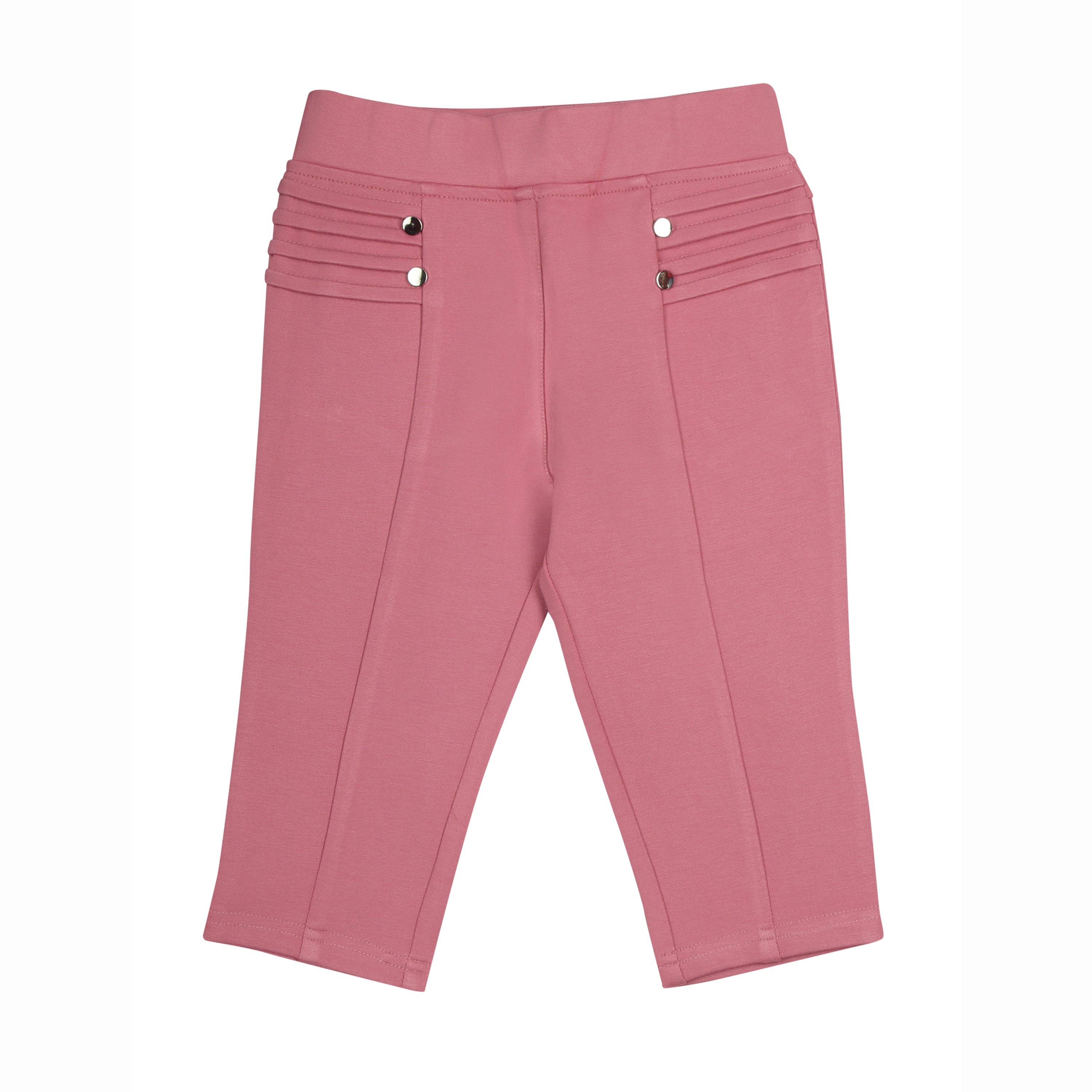 Tiny Girl Onion Pink Capri Has A Slip On Closure With Front Buttons