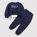 Tinygirl Stylish Knitted Full Sleeve Top & Joggers Set