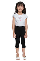 Tiny Girl Black 3/4th Slim Fit Leggings