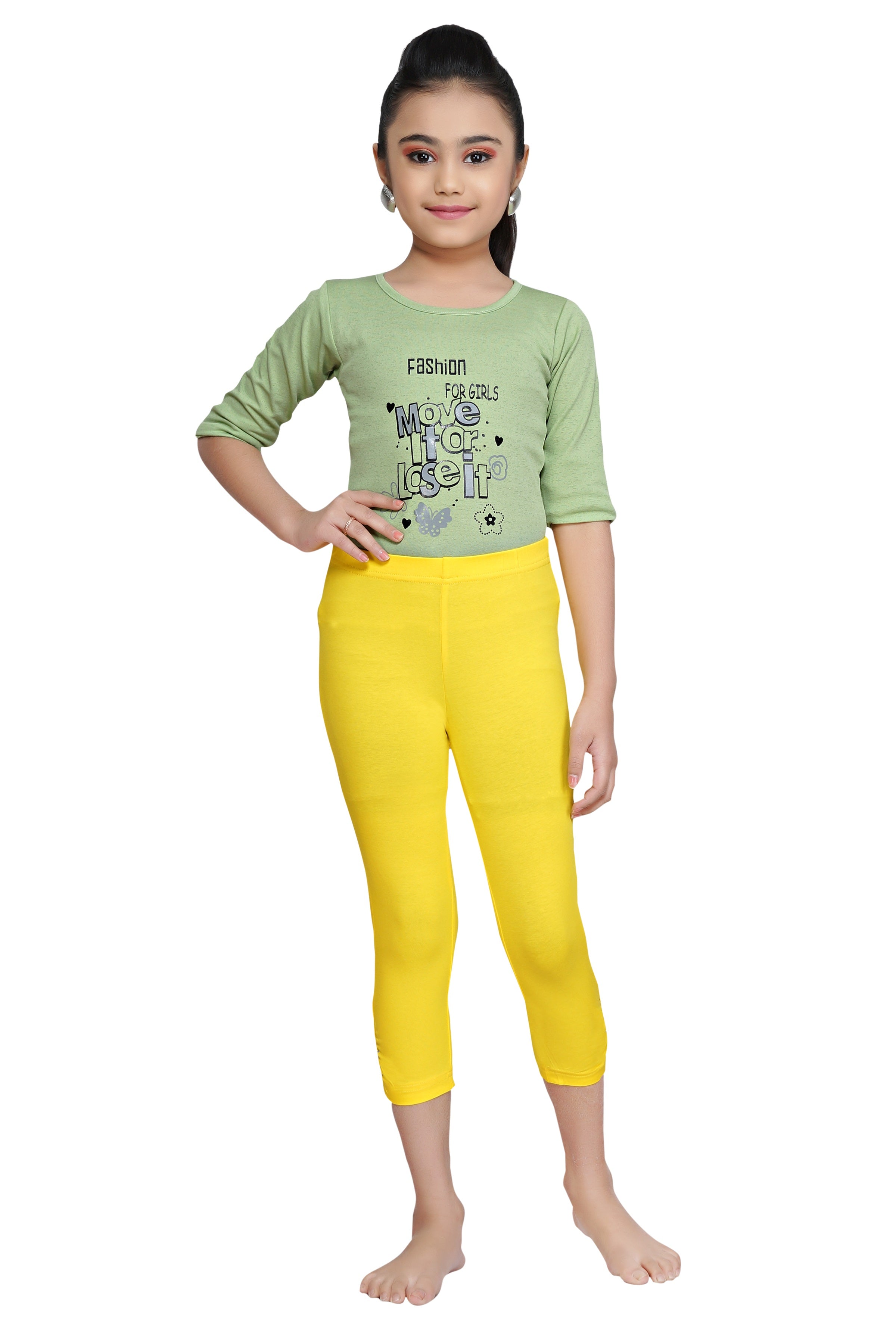 Tiny Girl Lemon 3/4th Slim Fit Leggings