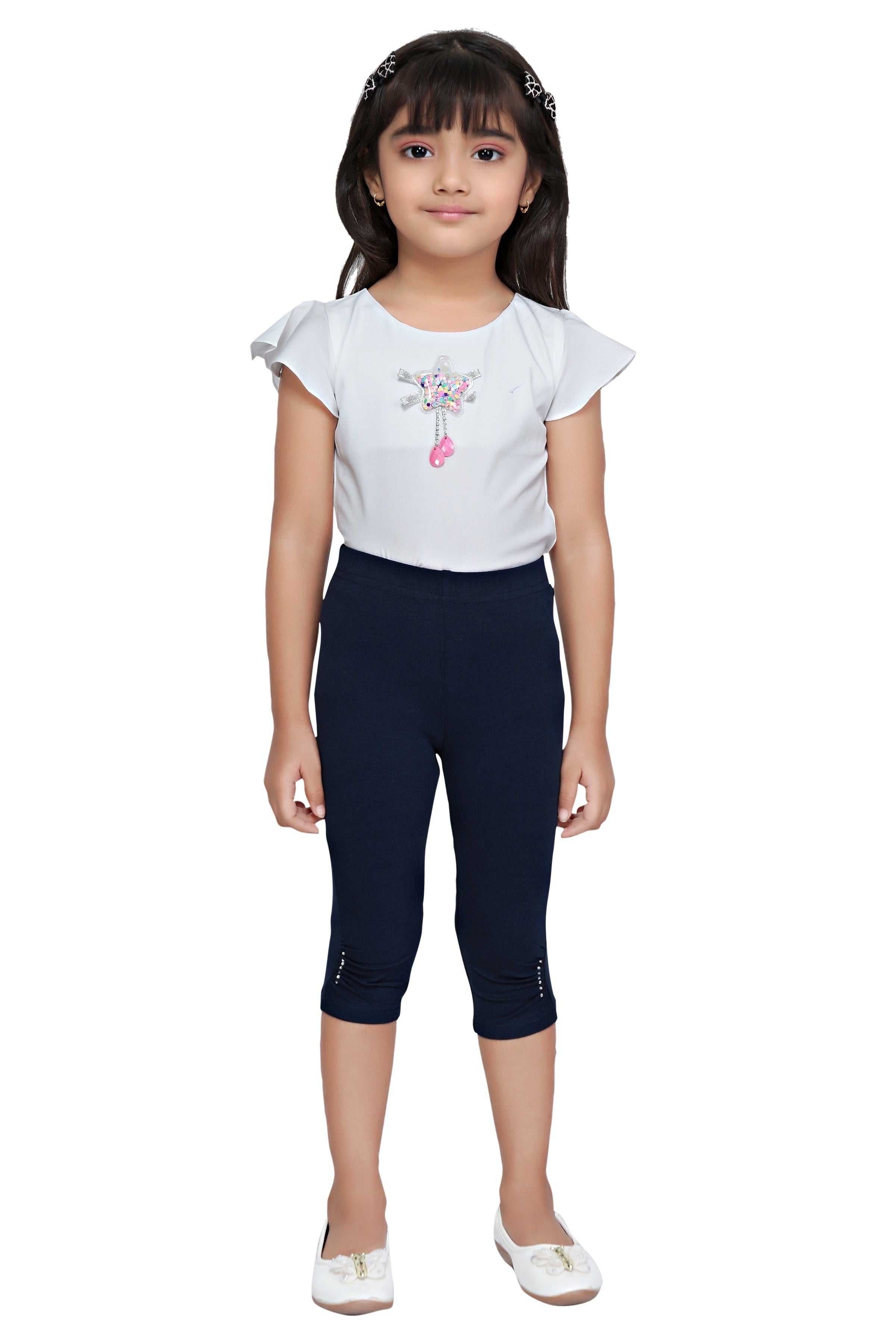 Tiny Girl Navy 3/4th Slim Fit Leggings