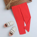 Tiny Girl Red 3/4th Slim Fit Leggings