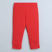 Tiny Girl Red 3/4th Slim Fit Leggings