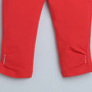 Tiny Girl Red 3/4th Slim Fit Leggings