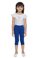 Tiny Girl Royal Blue 3/4th Slim Fit Leggings