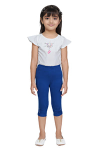 Tiny Girl Royal Blue 3/4th Slim Fit Leggings