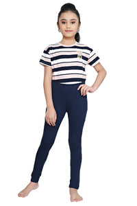 Tiny Girl Navy Colour Full Leggings