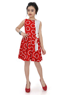 Tiny Girl Woven Polyester Round Neck Sleeveless Red Midi Dress