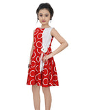 Tiny Girl Woven Polyester Round Neck Sleeveless Red Midi Dress