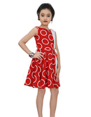 Tiny Girl Woven Polyester Round Neck Sleeveless Red Midi Dress