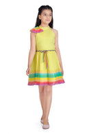 Tiny Girl Lemon Pleated Multicolour Midi Dress