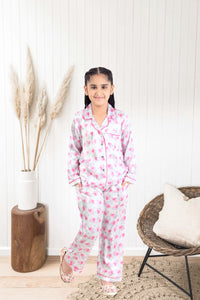 Barbie Printed Night Suit with Full Pant - Off White