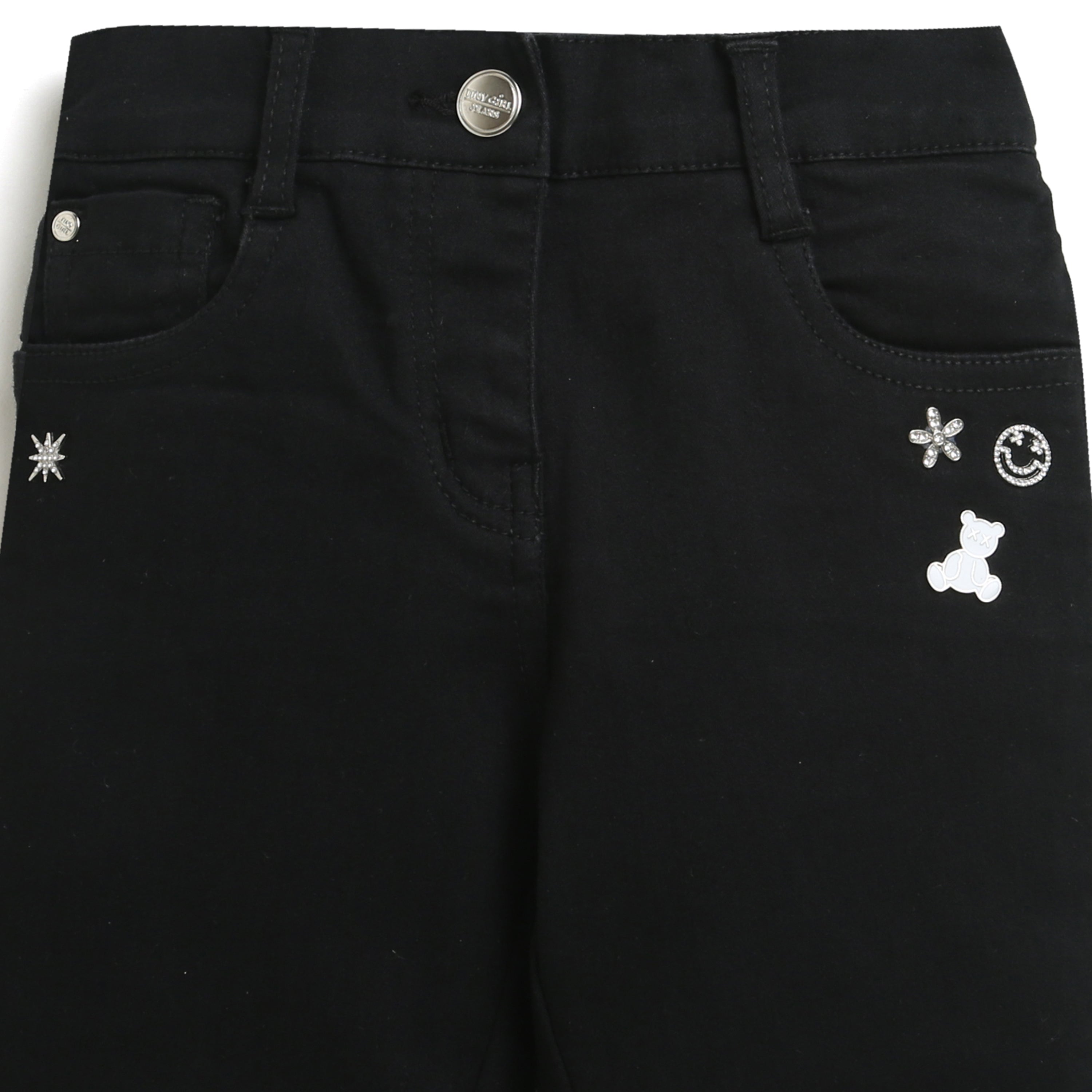 Tiny Girl Black Colour Ankle Length Denim Pant