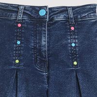 Tiny Girl Straight Fit Denim Pant With Colourful Stud & Button