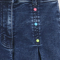 Tiny Girl Straight Fit Denim Pant With Colourful Stud & Button