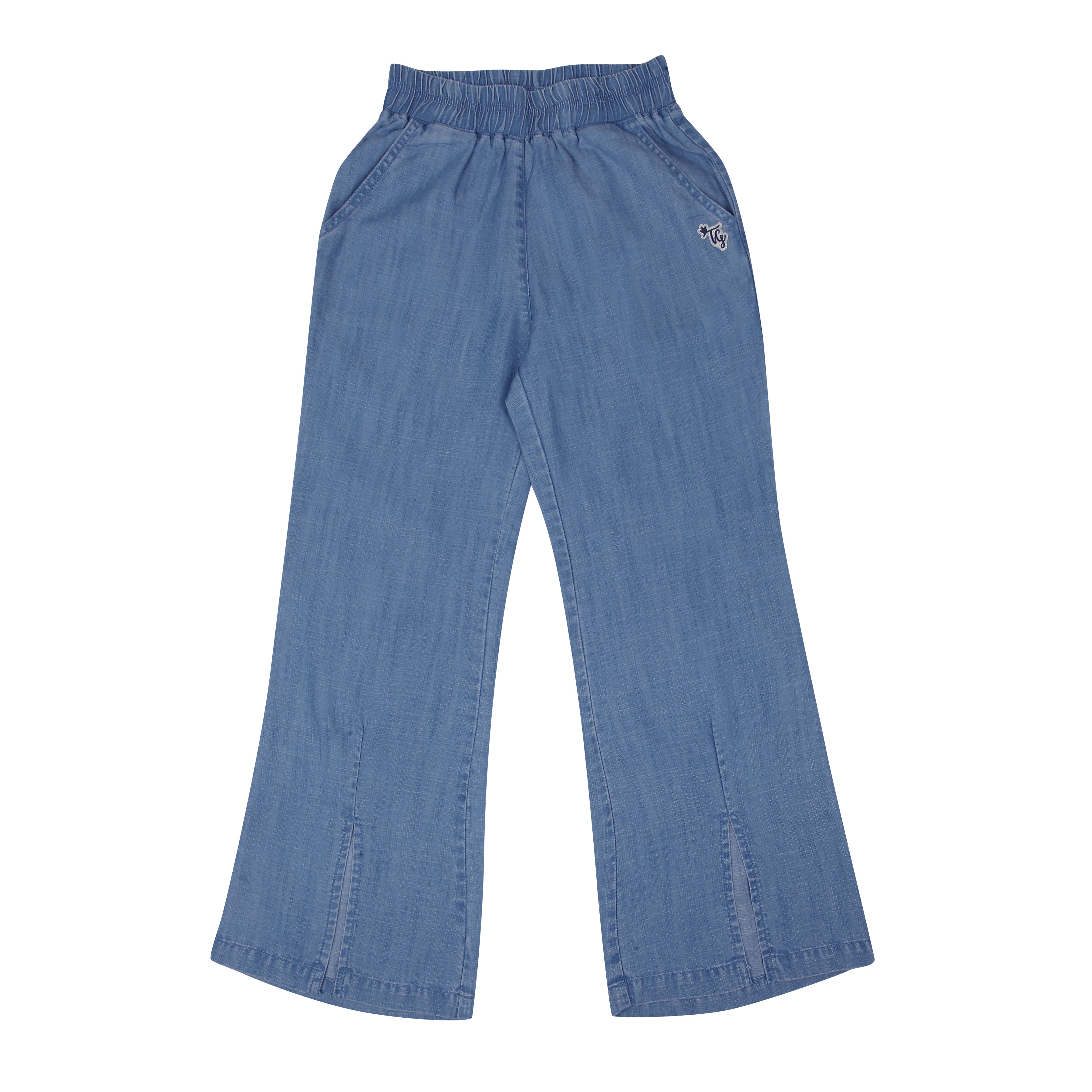 Tiny Girl Light Blue Wide Leg Denim Crop Pant