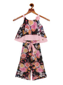 Tiny Girl Sleeveless Flower Printed Plazzo Set