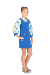 Gardenia Pinafore Set in Royal Blue