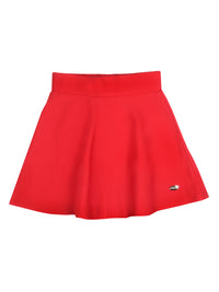 Tiny Girl Party Wear Red Elastic Band And Midi Length Skirt