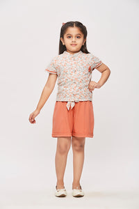 Tiny Girl Cleanieas Collar Shirt With Bow Pocket With Belt Set