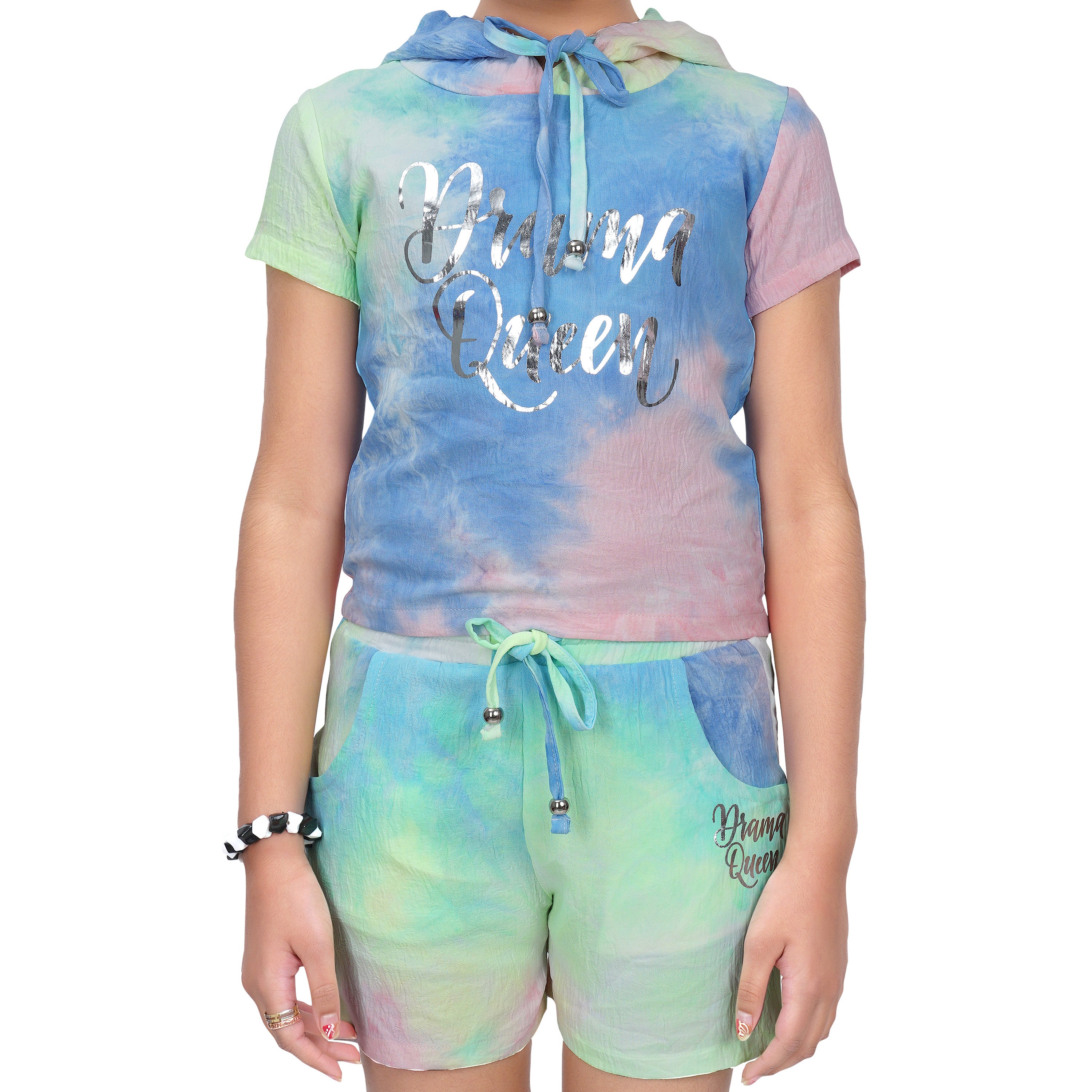 Tie-Die Hoodie Shorts Set