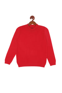 Tiny Girl Red Round Neck Full Sleeves Sweater