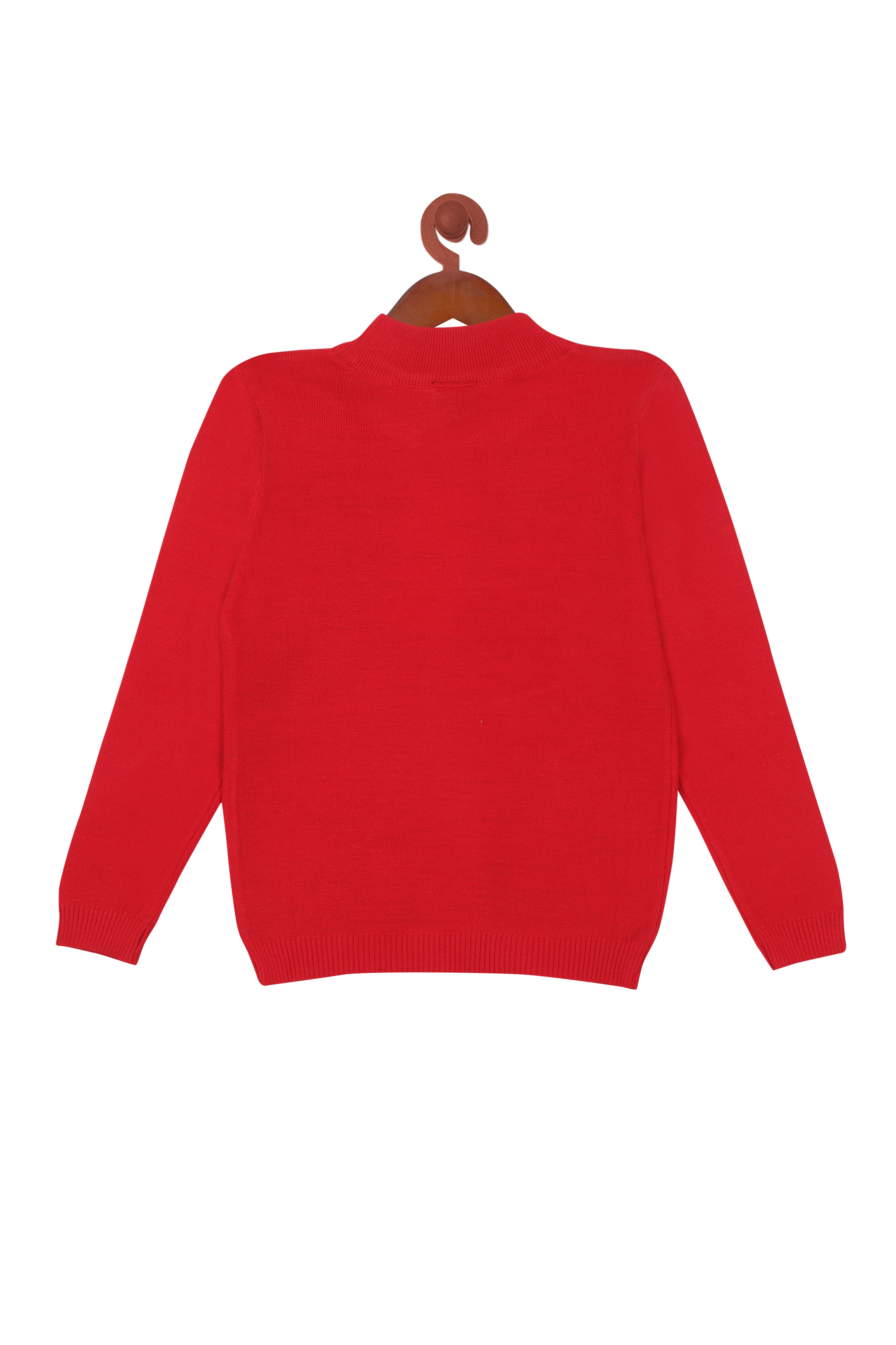 Tiny Girl Red Round Neck Full Sleeves Sweater