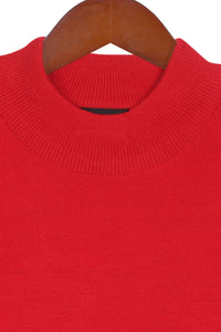 Tiny Girl Red Round Neck Full Sleeves Sweater