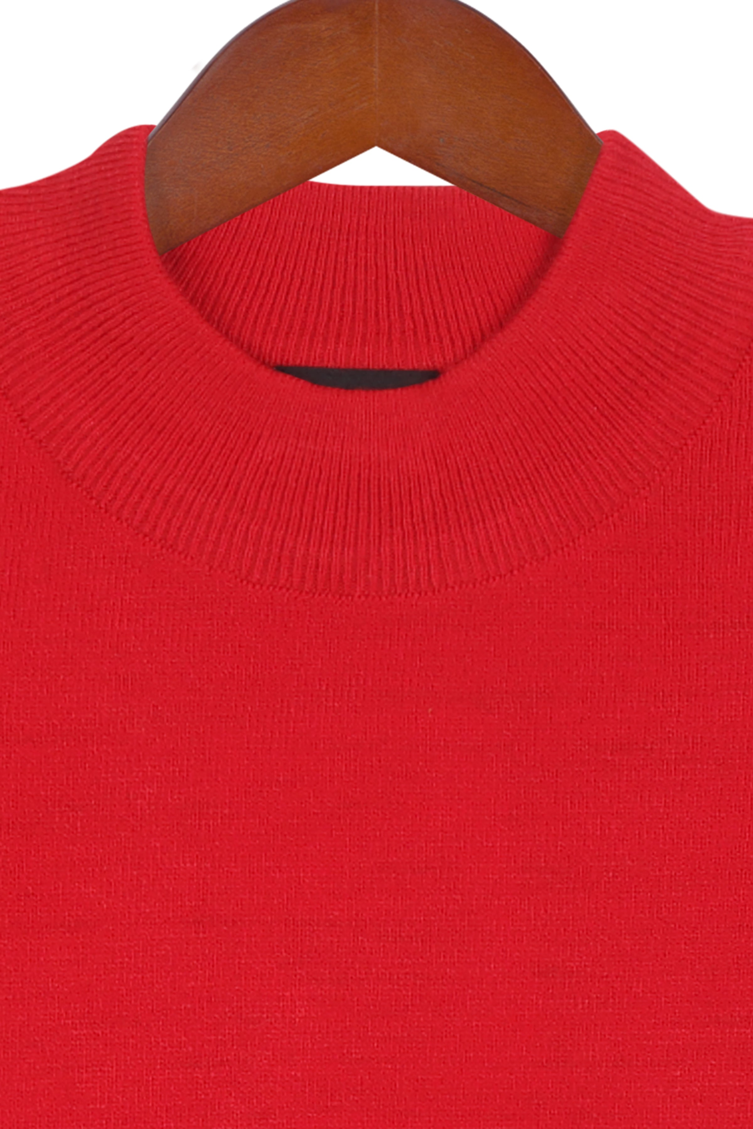 Tiny Girl Red Round Neck Full Sleeves Sweater