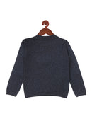 Tiny Girl Navy Colour Crew Flat Knit Sweater