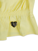 Tiny Girl Cap Sleeve Frill On Sleeve  Lemon Top