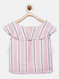 Stripped Ruffle Body Top