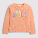 Tiny Girl Round Neck Full Sleeves Colourful Print T-Shirt