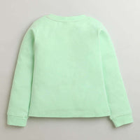 Tiny Girl Vibrant Light Green Round Neck T-shirt Full Sleeves