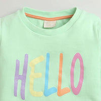 Tiny Girl Vibrant Light Green Round Neck T-shirt Full Sleeves