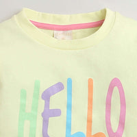 Tiny Girl Vibrant Lemon Yellow Round Neck T-shirt Full Sleeves