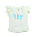 Tiny Girl Light Green Layered Sleeve Top Stunning Foil Print