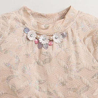 Tiny Girl Fawn Top Reglan Bell Sleeves With Elegance In Mind