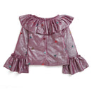 Tiny Girl Full Sleeves Frill On Neck Pink Top