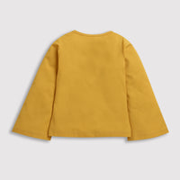 Tiny Girl Round Neck Mustard T-Shirt Foil Sticker Full Sleeves