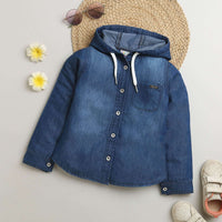 Tiny Girl Hooded Faded Cotton Shirt Style Top