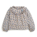 Tiny Girl Fawn Full Sleeves Printed Top With Frill On Neck