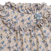 Tiny Girl Fawn Full Sleeves Printed Top With Frill On Neck