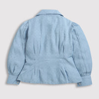 Tiny Girl Light Blue Long Sleeved Shimmer Printed Shirt