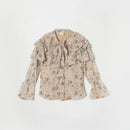 Tiny Girl Floral Printed Bell Sleeves Ruffles Shirt Style Top