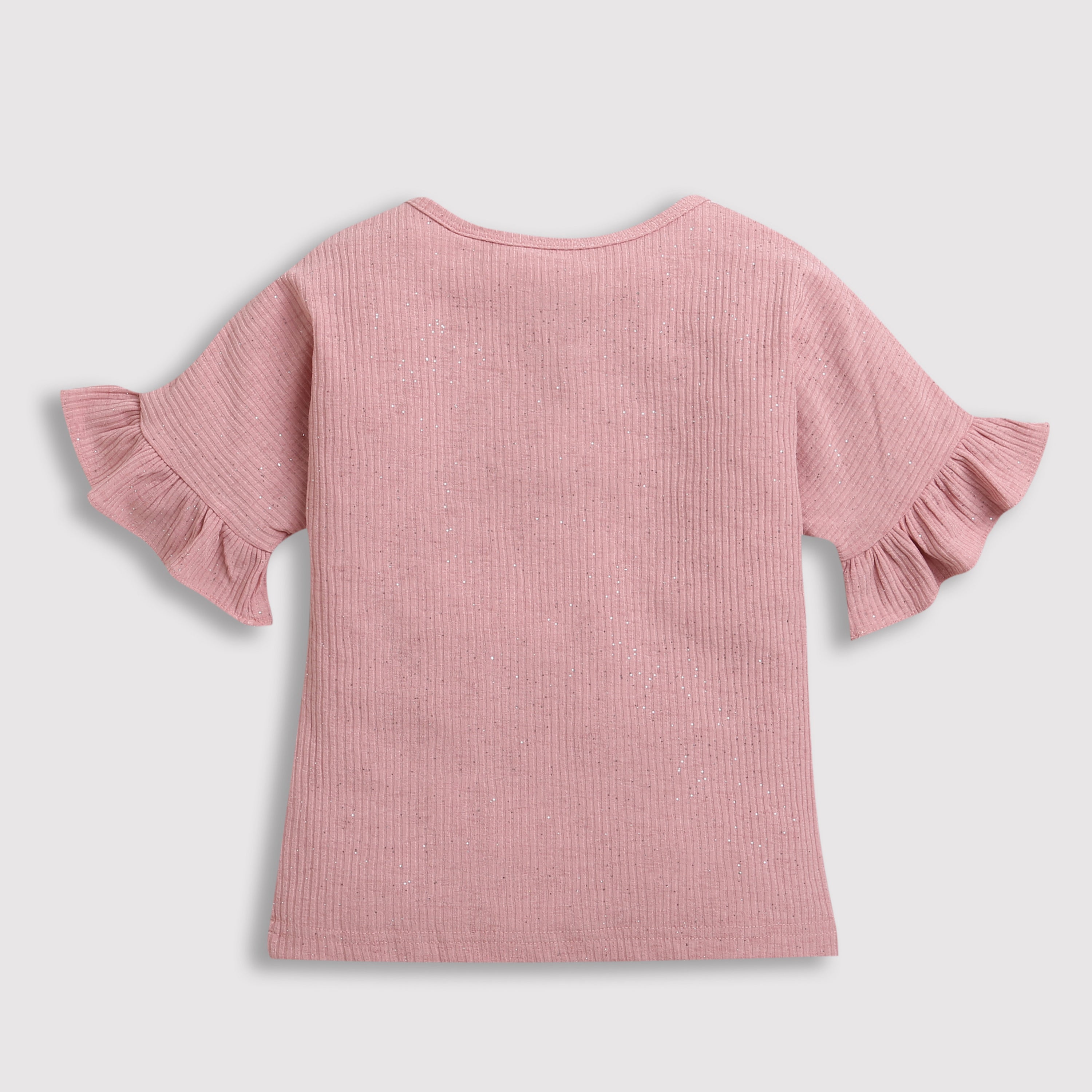 Tiny Girl Round Neck Drop Shoulder Frill On Sleeve Top