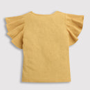 Tiny Girl Round Neck Unique Foil Sticker & Customizable Stick Mustard Top