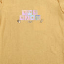 Tiny Girl Round Neck Unique Foil Sticker & Customizable Stick Mustard Top